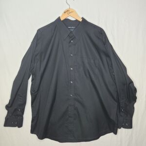 Joseph & Feiss Men's Black Long Sleeved Button Front Dress Shirt Size 18 1/2